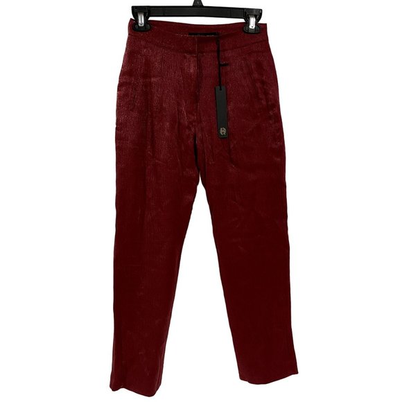 House of Harlow 1960 x Revolve Vincent Pant in Lurex Raspberry Red Size XS NWT - Picture 1 of 10